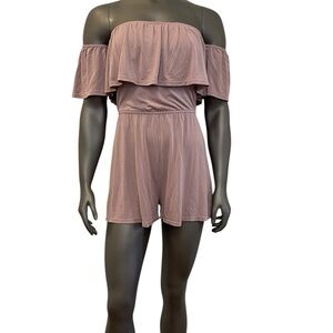 Romper Small Lavender Off-Shoulder Flowy Flirty Ruffled Sexy Soprano Stretchy